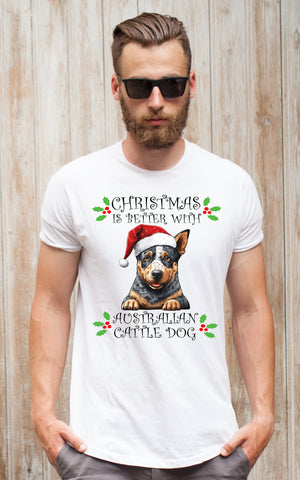 Christmas is better with Australian cattle dog  t shirt