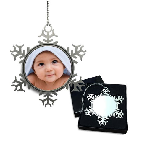 Ornament Metal silver Snowflake shape