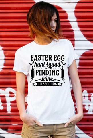 Easter egg hunt squad finding wine in seconds Easter T shirt
